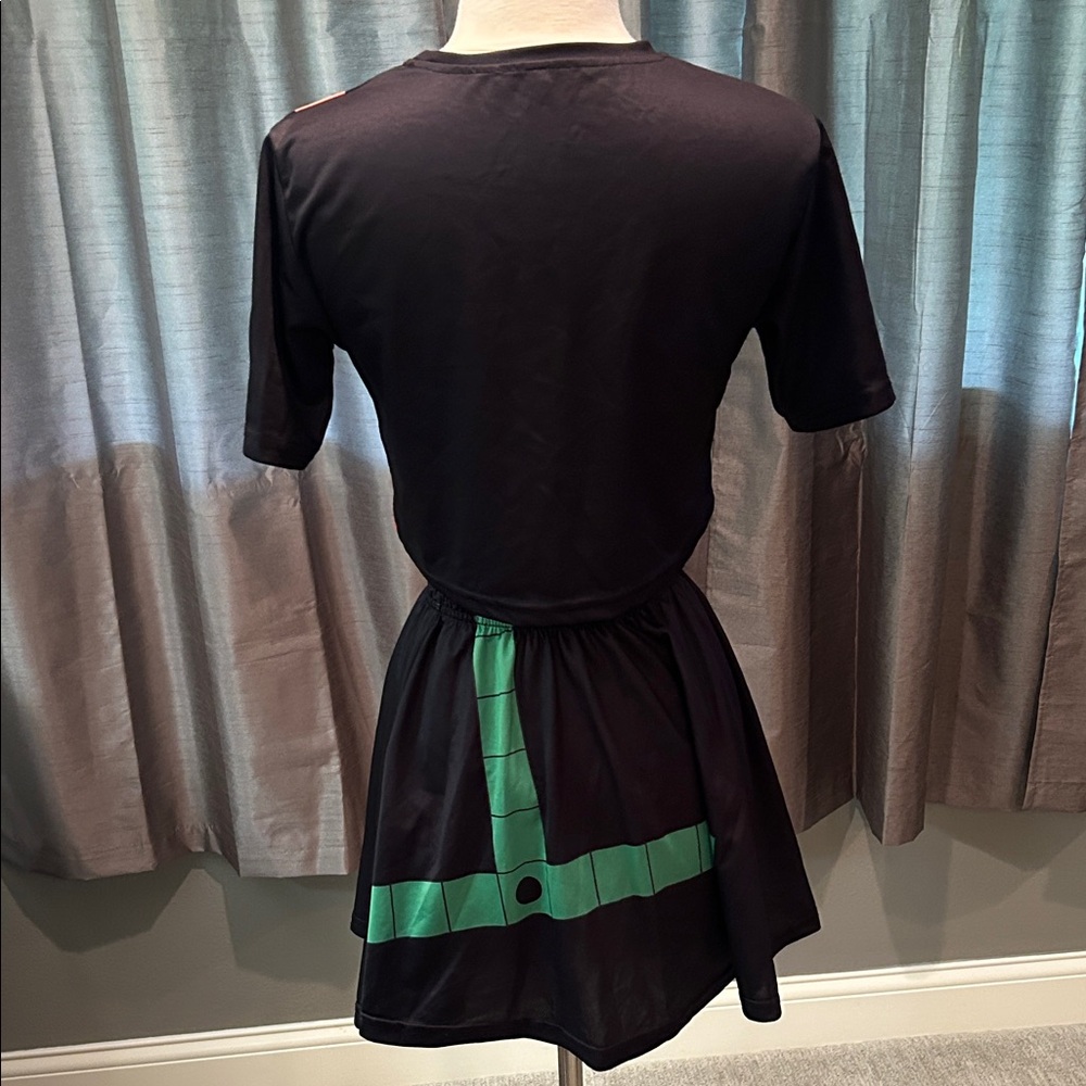 My Hero Academia Cosplay Outfit Bakugou Black and Orange Crop Top with Skirt XS - Picture 4 of 8